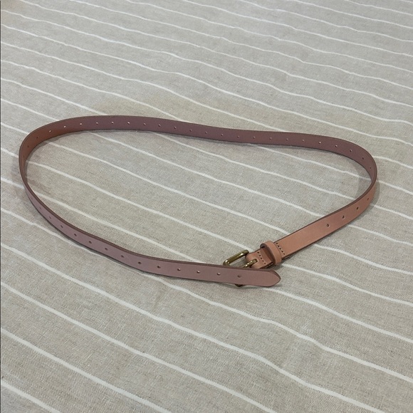 J. Crew Light Pink Leather Belt with Gold Buckle - Picture 3 of 5